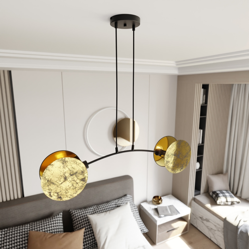 Hanglamp aan een koord MOTIF 2xE14/10W/230V goud