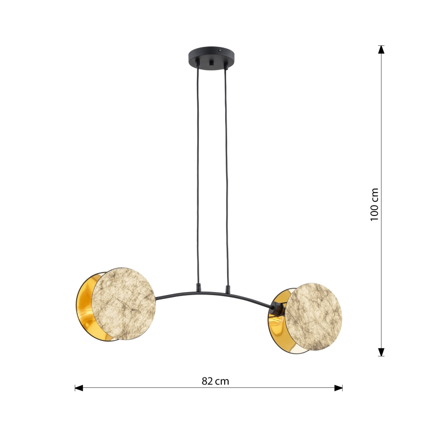 Hanglamp aan een koord MOTIF 2xE14/10W/230V goud