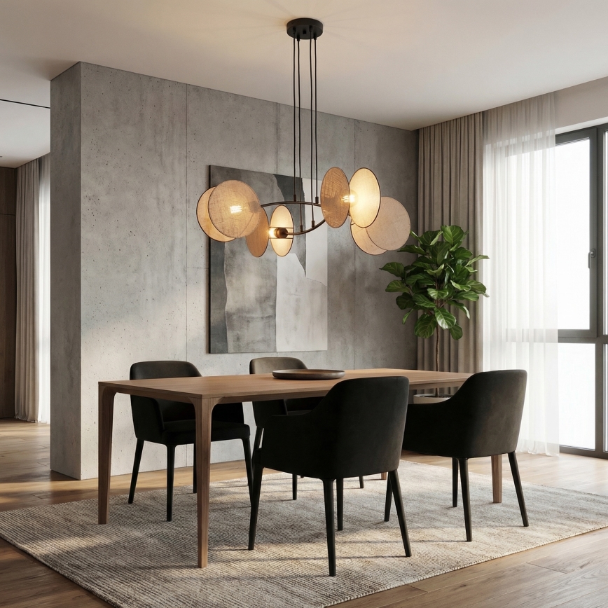 Hanglamp aan een koord MOTIF 4xE14/10W/230V beige