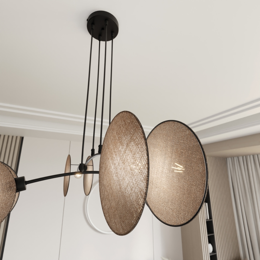 Hanglamp aan een koord MOTIF 4xE14/10W/230V beige
