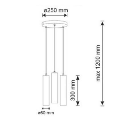 Hanglamp aan een koord NAPOLI 3xGU10/8W/230V