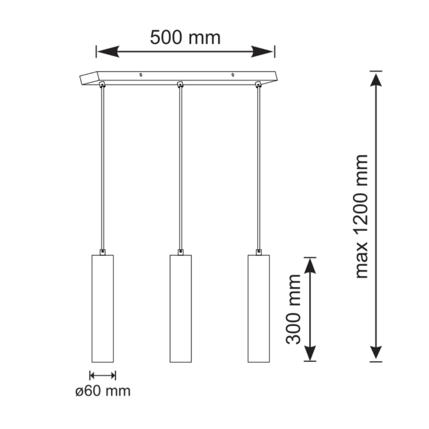 Hanglamp aan een koord NAPOLI 3xGU10/8W/230V