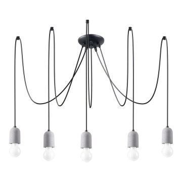 Hanglamp aan een koord NESO 5xE27/15W/230V spin beton