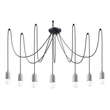 Hanglamp aan een koord NESO 7xE27/15W/230V spin beton
