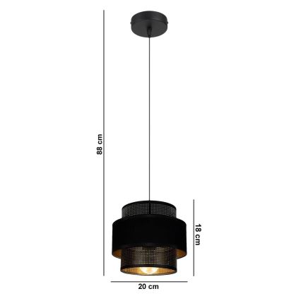 Hanglamp aan een koord NESS 1xE27/60W/230V zwart