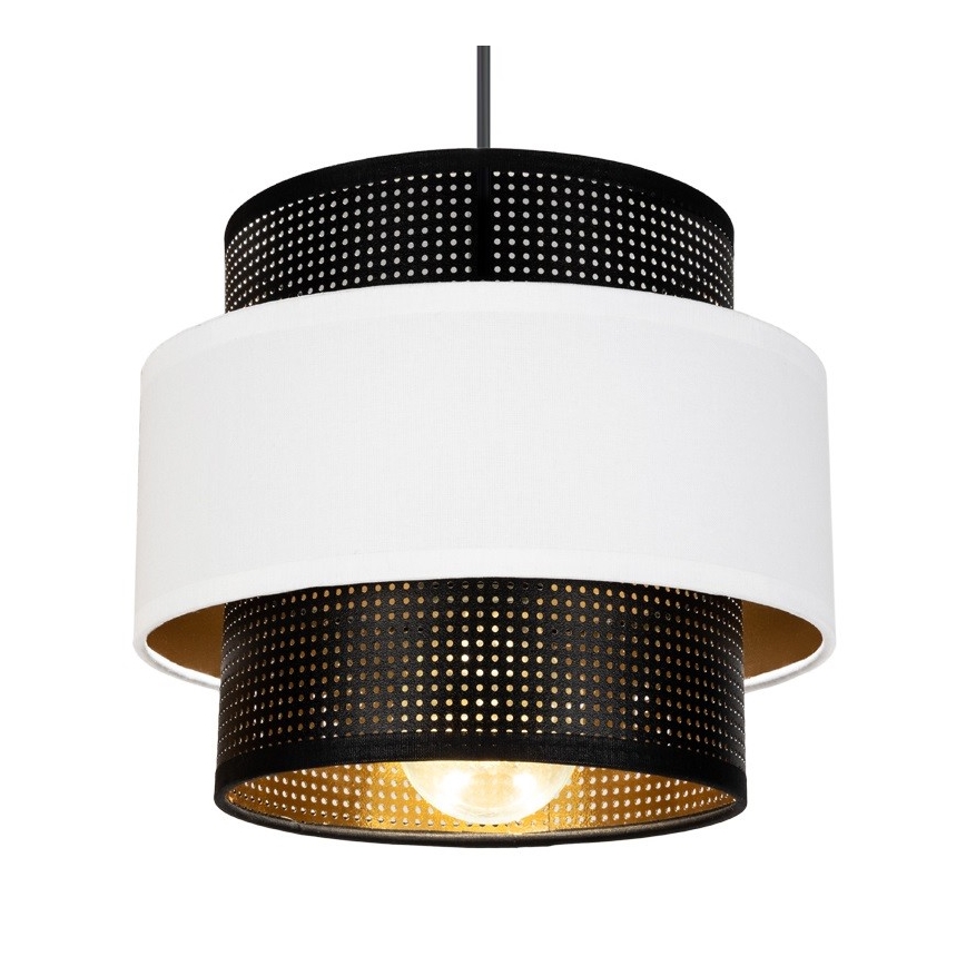Hanglamp aan een koord NESS 1xE27/60W/230V zwart/wit