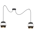 Hanglamp aan een koord NESS 2xE27/60W/230V zwart/wit