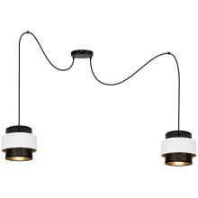Hanglamp aan een koord NESS 2xE27/60W/230V zwart/wit