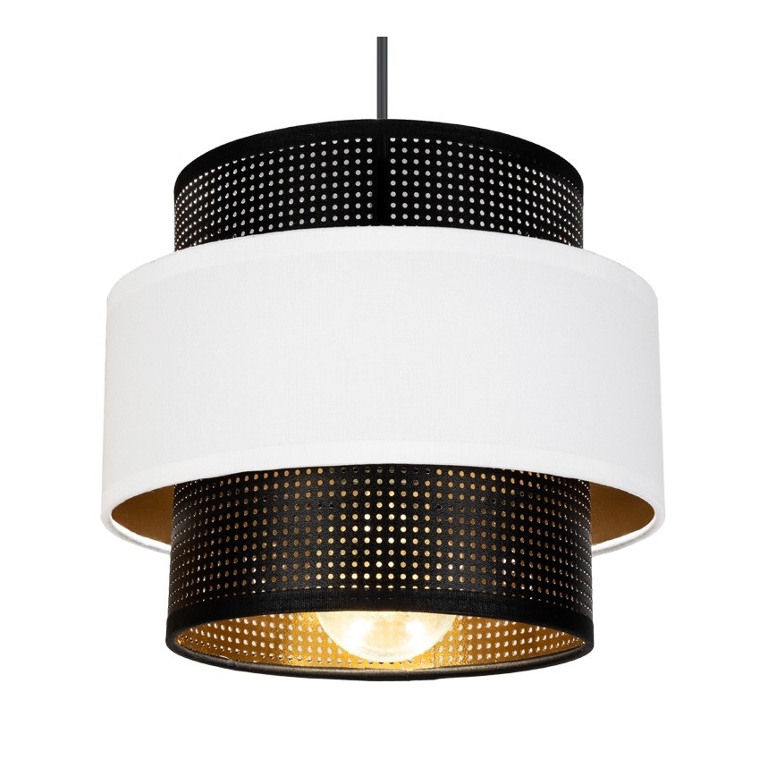Hanglamp aan een koord NESS 3xE27/60W/230V diameter 45 cm zwart/wit