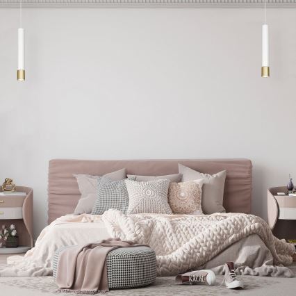 Hanglamp aan een koord NEST 1xGU10/8W/230V wit/goud
