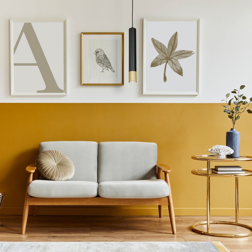 Hanglamp aan een koord NEST 1xGU10/8W/230V zwart/goud