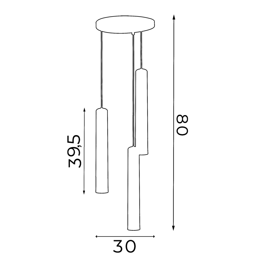 Hanglamp aan een koord NEST 3xGU10/8W/230V wit/glanzend chroom 