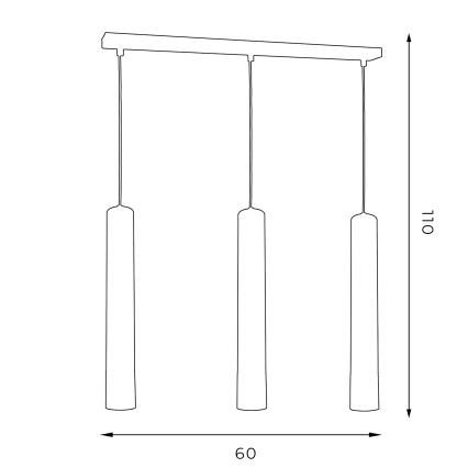 Hanglamp aan een koord NEST 3xGU10/8W/230V zwart/glanzend chroom 