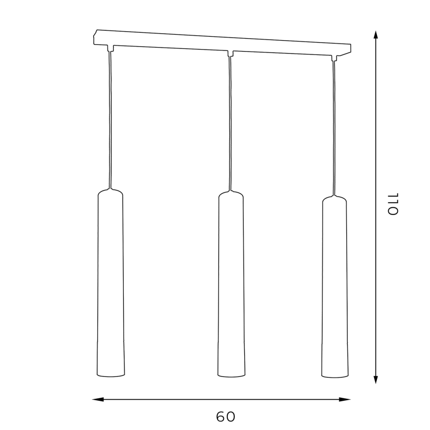 Hanglamp aan een koord NEST 3xGU10/8W/230V zwart/glanzend chroom 