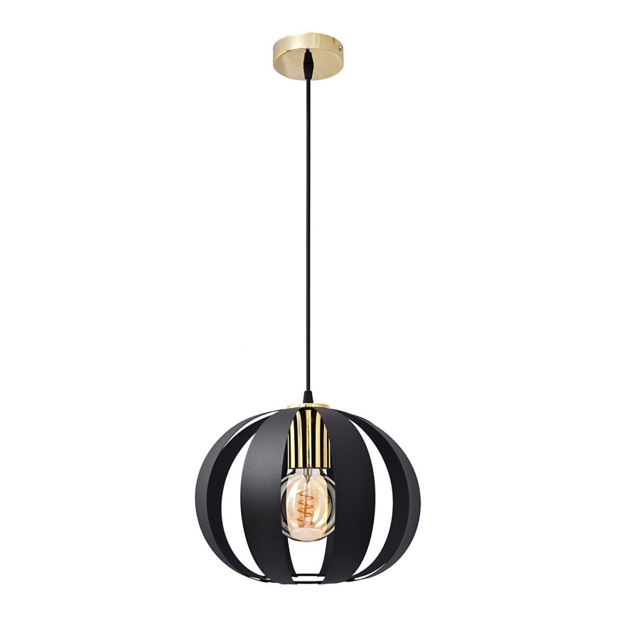 Hanglamp aan een koord NEWTON 1xE27/15W/230V zwart/gouden
