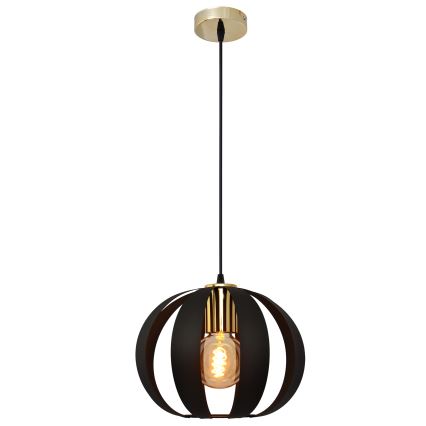 Hanglamp aan een koord NEWTON 1xE27/15W/230V zwart/gouden