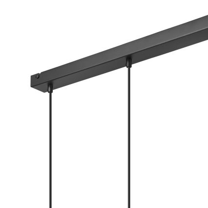 Hanglamp aan een koord NICO 3xE27/60W/230V zwart/beuken