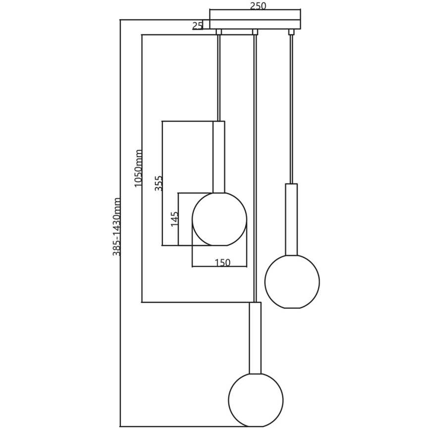Hanglamp aan een koord NIKO 3xG9/9W/230V goud