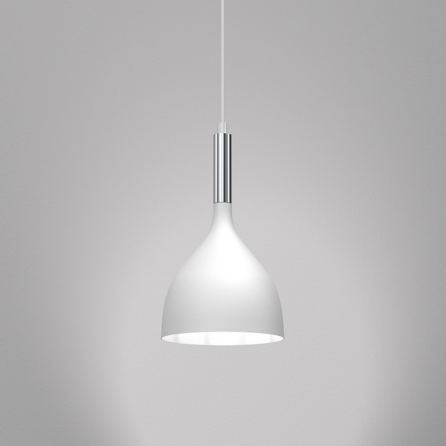 Hanglamp aan een koord NOAK 1xE27/15W/230V wit/glanzend chroom