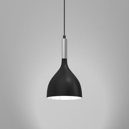 Hanglamp aan een koord NOAK 1xE27/15W/230V zwart/glanzend chroom