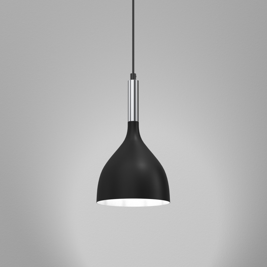 Hanglamp aan een koord NOAK 1xE27/15W/230V zwart/glanzend chroom