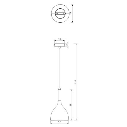 Hanglamp aan een koord NOAK 1xE27/15W/230V zwart/goud