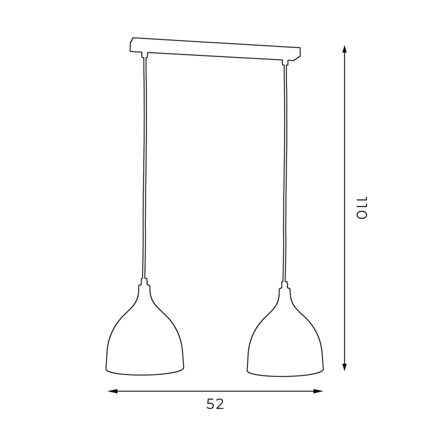 Hanglamp aan een koord NOAK 2xE27/15W/230V grijs