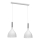 Hanglamp aan een koord NOAK 2xE27/15W/230V wit/glanzend chroom