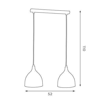 Hanglamp aan een koord NOAK 2xE27/15W/230V wit