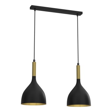 Hanglamp aan een koord NOAK 2xE27/15W/230V zwart/goud