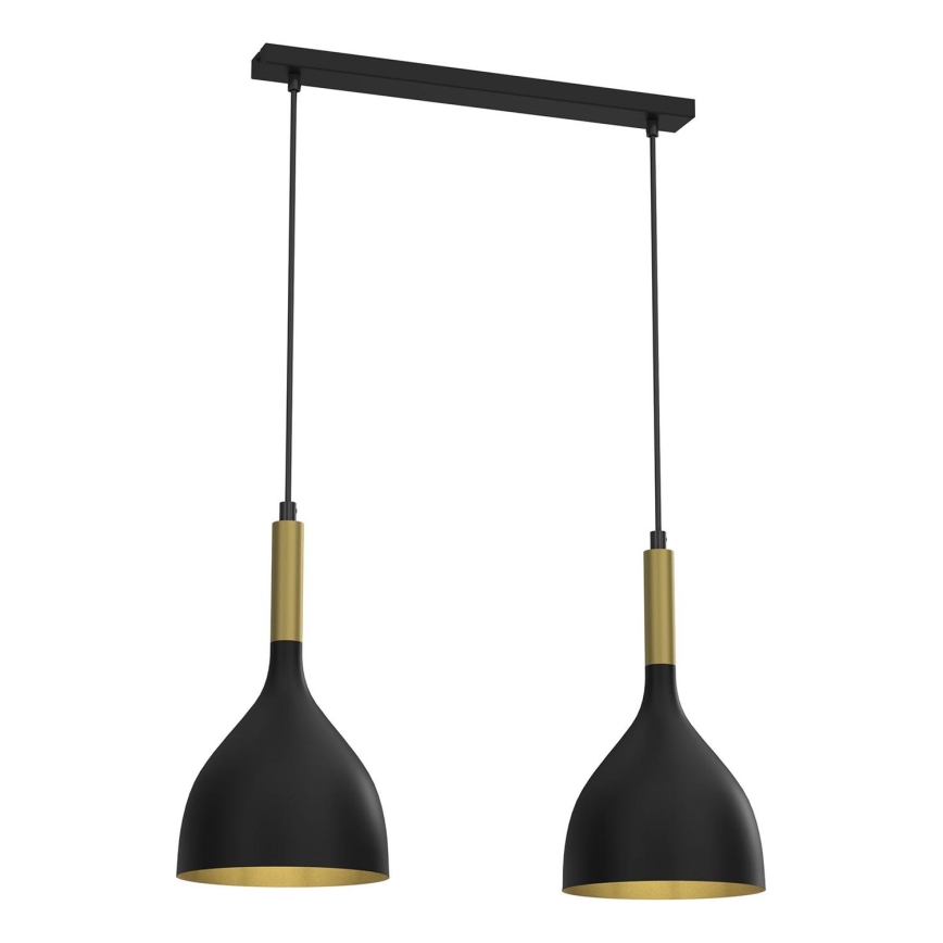 Hanglamp aan een koord NOAK 2xE27/15W/230V zwart/goud