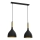 Hanglamp aan een koord NOAK 2xE27/15W/230V zwart/goud