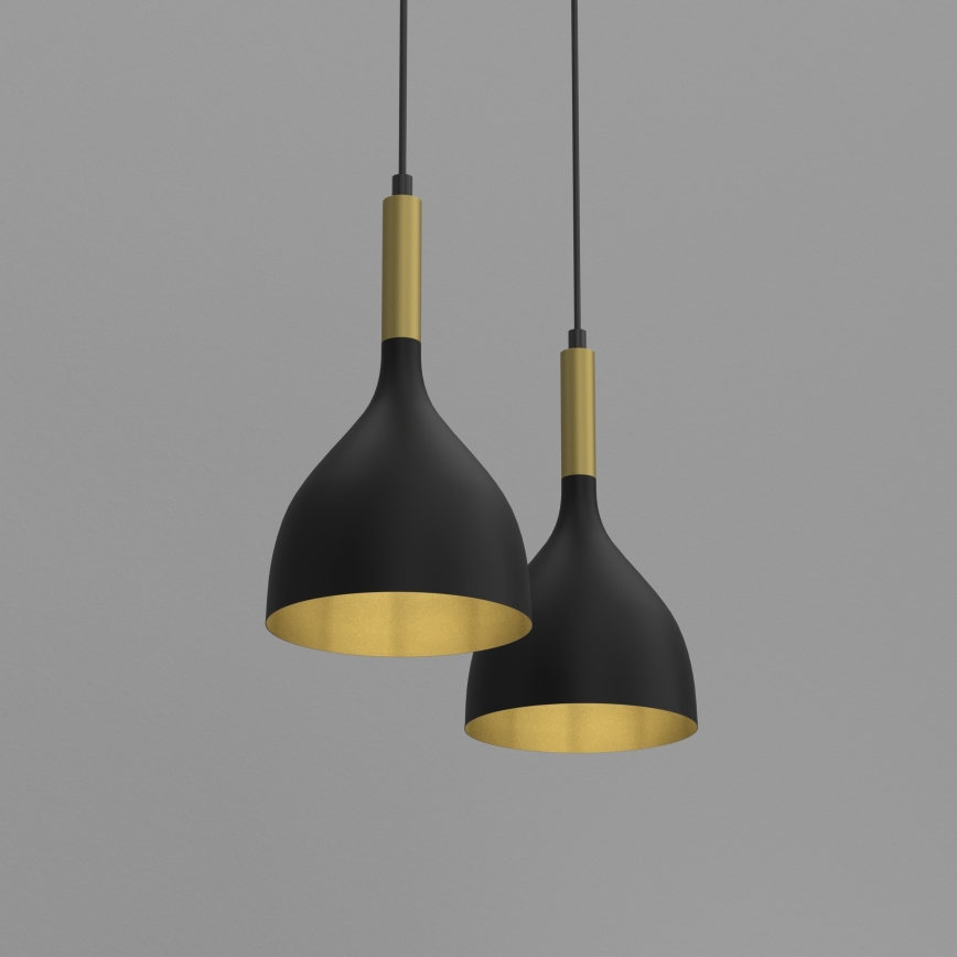 Hanglamp aan een koord NOAK 2xE27/15W/230V zwart/goud