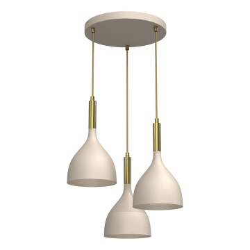 Hanglamp aan een koord NOAK 3xE27/15W/230V beige/goud
