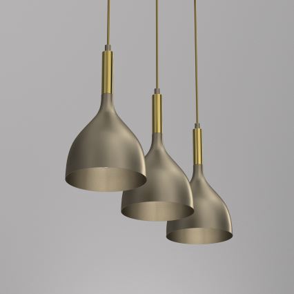 Hanglamp aan een koord NOAK 3xE27/15W/230V messing/goud