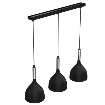 Hanglamp aan een koord NOAK 3xE27/15W/230V zwart/glanzend chroom