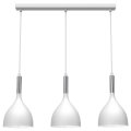 Hanglamp aan een koord NOAK 3xE27/60W/230V wit/glanzend chroom 