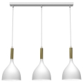 Hanglamp aan een koord NOAK 3xE27/60W/230V wit/gouden