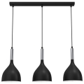 Hanglamp aan een koord NOAK 3xE27/60W/230V zwart/glanzend chroom 