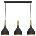 Hanglamp aan een koord NOAK 3xE27/60W/230V zwart/gouden