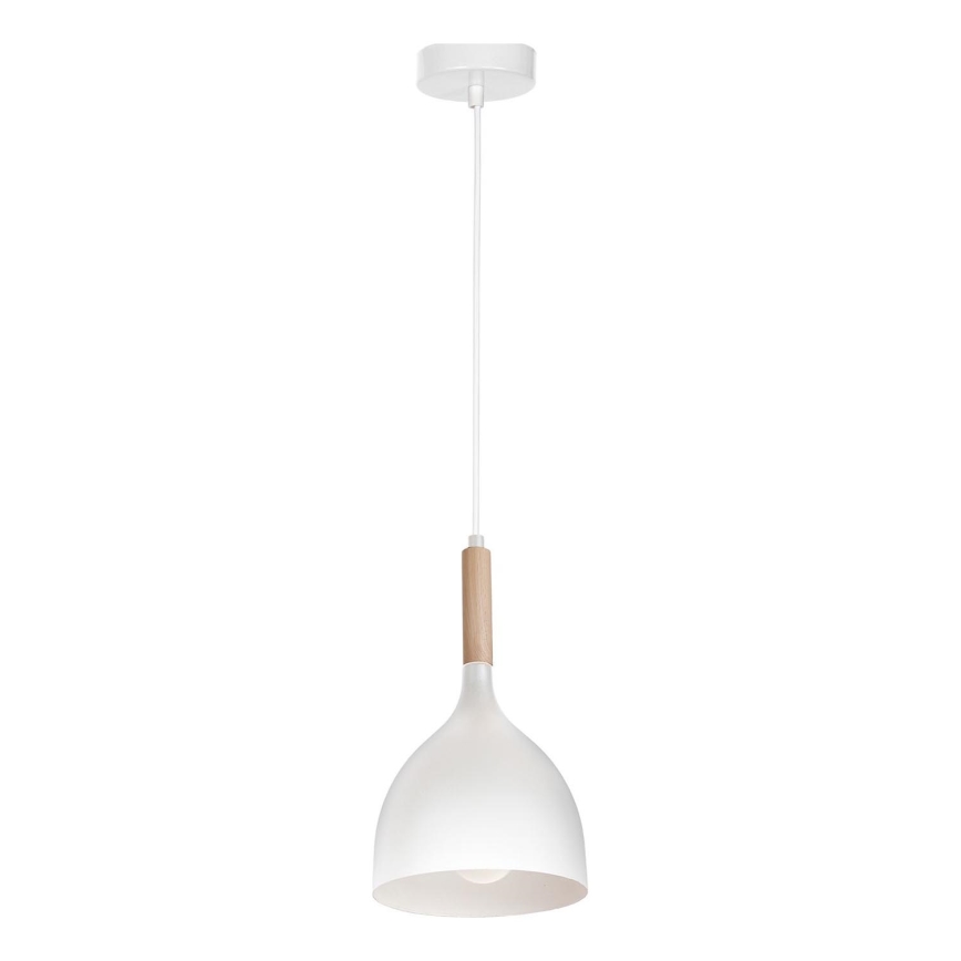 Hanglamp aan een koord NOAK WOOD 1xE27/15W/230V wit/beuken