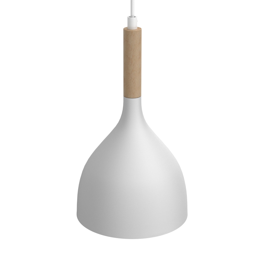 Hanglamp aan een koord NOAK WOOD 2xE27/15W/230V wit/beuken