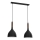 Hanglamp aan een koord NOAK WOOD 2xE27/15W/230V zwart/beuken