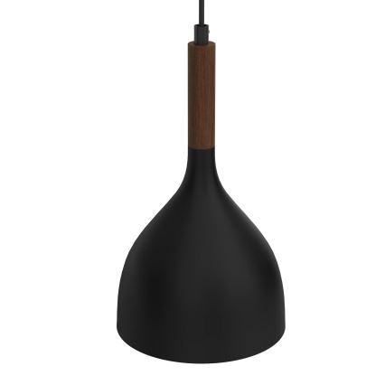 Hanglamp aan een koord NOAK WOOD 2xE27/15W/230V zwart/beuken