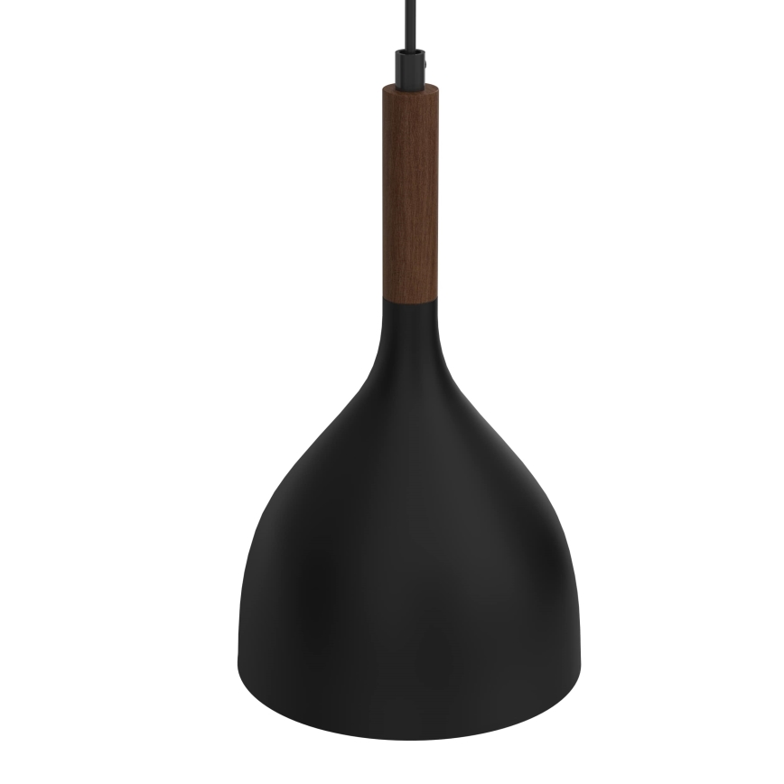 Hanglamp aan een koord NOAK WOOD 2xE27/15W/230V zwart/beuken