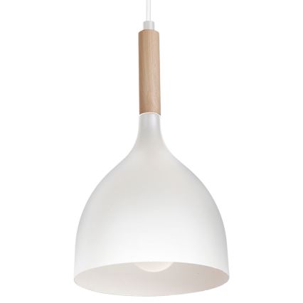 Hanglamp aan een koord NOAK WOOD 3xE27/15W/230V wit/beuken