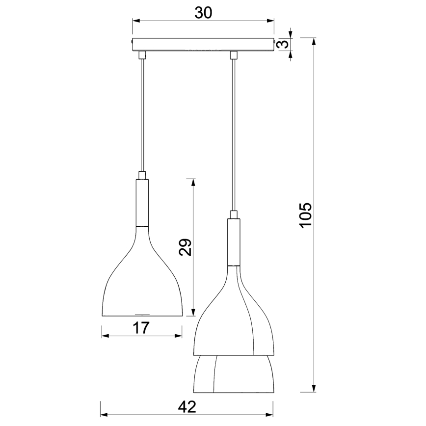 Hanglamp aan een koord NOAK WOOD 3xE27/15W/230V wit/beuken