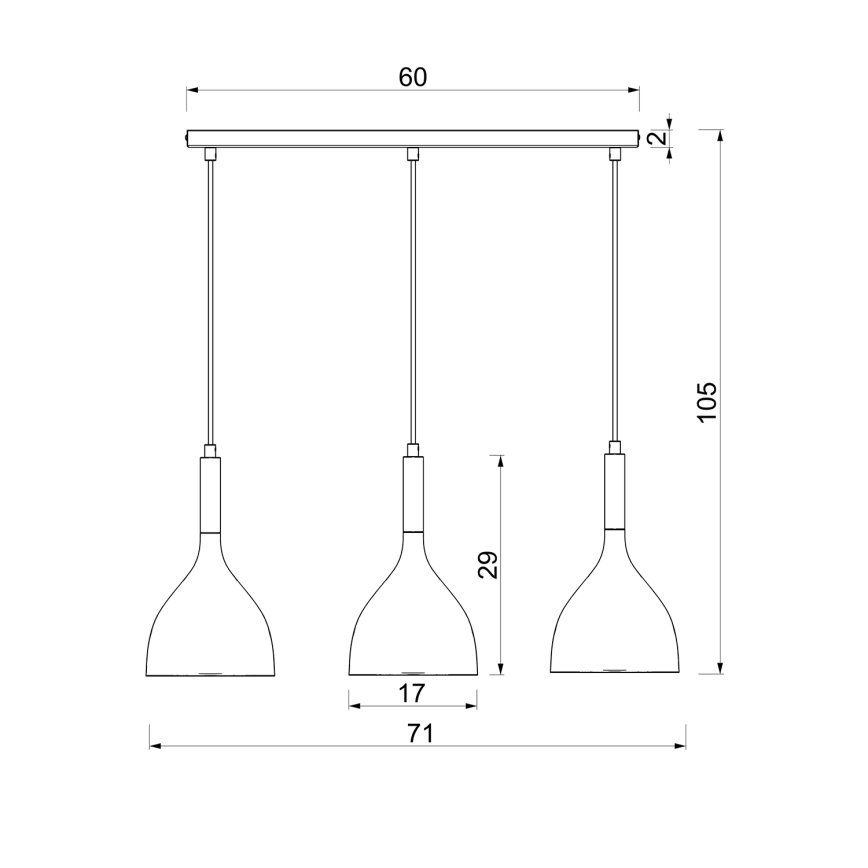 Hanglamp aan een koord NOAK WOOD 3xE27/15W/230V wit/beuken