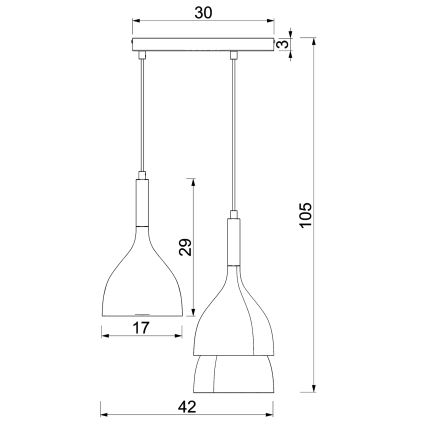 Hanglamp aan een koord NOAK WOOD 3xE27/15W/230V zwart/beuken