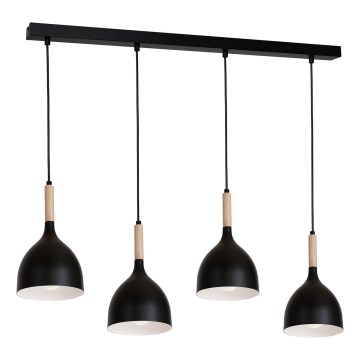 Hanglamp aan een koord NOAK WOOD 4xE27/60W/230V